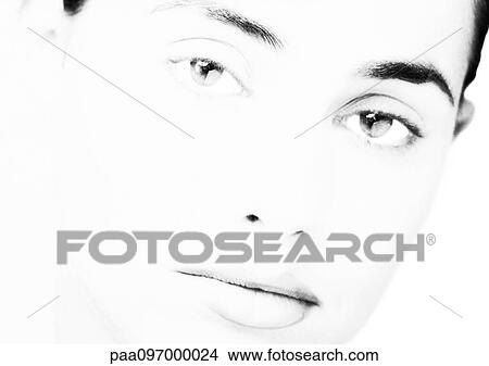 Woman's face, close-up, portrait, B&W View Large Photo Image Picture - Woman's face, close-up, portrait, B&W. Fotosearch
