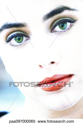 Stock Photography - Woman's face, close-up, portrait. Fotosearch
