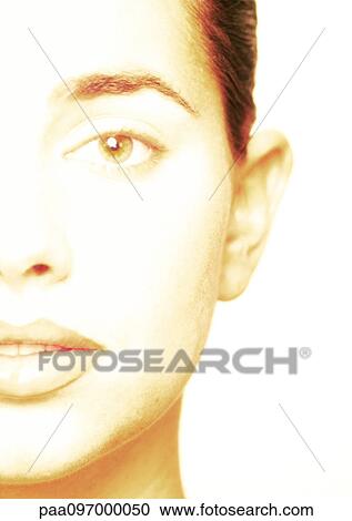 Woman's face, partial view, close-up, portrait View Large Photo Image Stock Image - Woman's face, partial view, close-up, portrait. Fotosearch