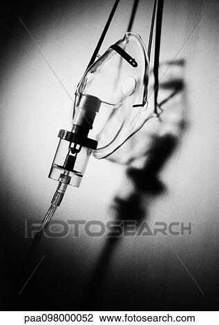 Stock Image - Medical respiratory mask, close-up, B&W. Fotosearch