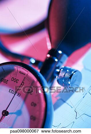 Sphygmomanometer (instrument for measuring blood pressure), partial view, close-up View Large Photo Image Stock Photo - Sphygmomanometer (instrument for measuring blood pressure), partial view, close-up. Fotosearch