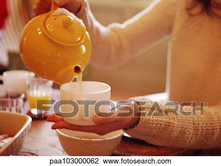 Hands pouring tea from teapot View Large Photo Image Stock Image - Hands pouring tea from teapot. Fotosearch