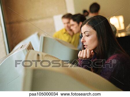 People using computers, side view View Large Photo Image Picture - People using computers, side view. Fotosearch