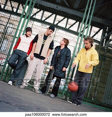 Young people with skateboards and basketball View Large Photo Image Stock Image - Young people with skateboards and basketball. Fotosearch