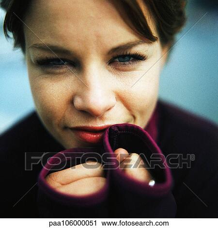 Young woman, close-up, portrait View Large Photo Image Stock Image - Young woman, close-up, portrait. Fotosearch