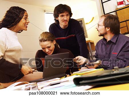 People in office, smiling View Large Photo Image Stock Image - People in office, smiling. Fotosearch