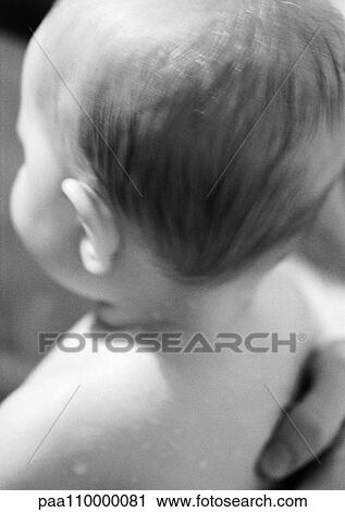 Baby, rear view, close-up, b&w View Large Photo Image Stock Image - Baby, rear view, close-up, b&w. Fotosearch