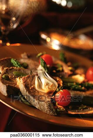 Beef tongue and vegetables on plate, close-up View Large Photo Image Stock Photography - Beef tongue and vegetables on plate, close-up. Fotosearch