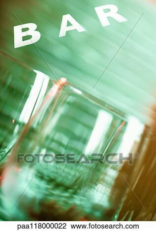 Glasses and "bar" text, close-up, blurred View Large Photo Image Stock Image - Glasses and "bar" text, close-up, blurred. Fotosearch