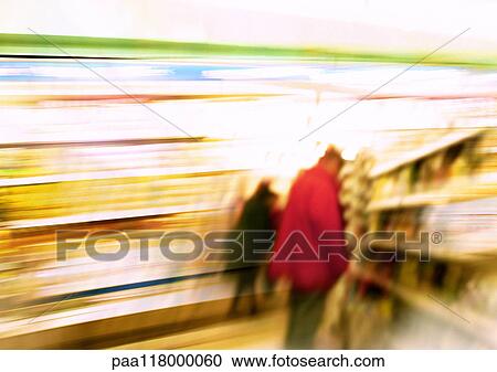 People looking in supermarket, blurred View Large Photo Image Stock Image - People looking in supermarket, blurred. Fotosearch