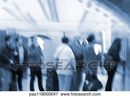 People standing in line, blurred View Large Photo Image Stock Photo - People standing in line, blurred. Fotosearch