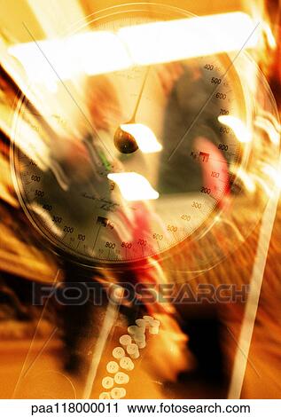 Weight scale, people in grocery store, superimposed images, blurred View Large Photo Image Stock Image - Weight scale, people in grocery store, superimposed images, blurred. Fotosearch
