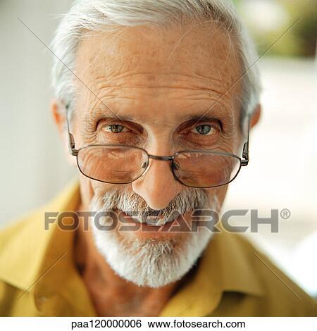 Senior man smiling, close-up, portrait View Large Photo Image Stock Photograph - Senior man smiling, close-up, portrait. Fotosearch