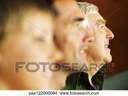 Grandfather, father and son, side view, focus on grandfather View Large Photo Image Picture - Grandfather, father and son, side view, focus on grandfather. Fotosearch
