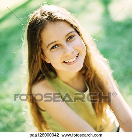 Girl smiling, portrait View Large Photo Image Stock Image - Girl smiling, portrait. Fotosearch