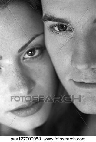 Couple cheek to cheek, close-up, b&w View Large Photo Image Stock Image - Couple cheek to cheek, close-up, b&w. Fotosearch