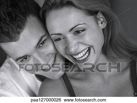 Couple, cheek to cheek, close-up, b&w View Large Photo Image Stock Photograph - Couple, cheek to cheek, close-up, b&w. Fotosearch