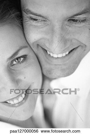 Couple cheek to cheek, close-up, b&w View Large Photo Image Stock Photograph - Couple cheek to cheek, close-up, b&w. Fotosearch