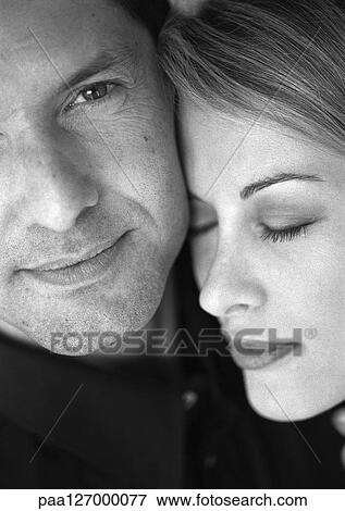 Stock Photo - Couple, close-up, b&w. Fotosearch