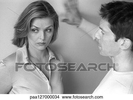 Woman and man, blurred motion, b&w View Large Photo Image Picture - Woman and man, blurred motion, b&w. Fotosearch