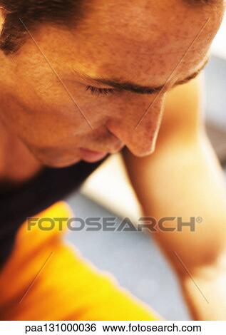 Man, high angle view, close-up View Large Photo Image Stock Photograph - Man, high angle view, close-up. Fotosearch