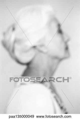 Mature woman, side view, close-up, portrait, b&w View Large Photo Image Stock Photo - Mature woman, side view, close-up, portrait, b&w. Fotosearch
