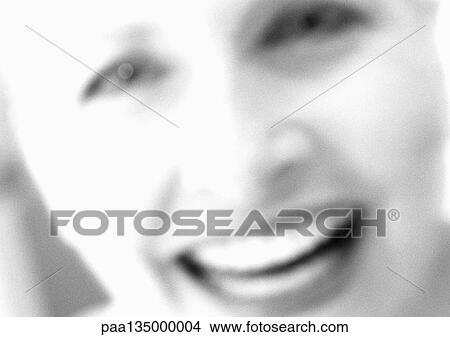 Mature woman smiling, close-up, portrait, blurred, b&w View Large Photo Image Picture - Mature woman smiling, close-up, portrait, blurred, b&w. Fotosearch