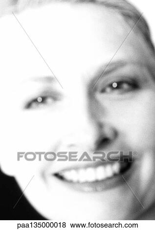 Mature woman smiling, close-up, portrait, b&w View Large Photo Image Stock Photo - Mature woman smiling, close-up, portrait, b&w. Fotosearch