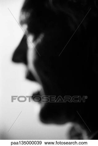 Senior man, close-up, side view, blurred, b&w View Large Photo Image Stock Photo - Senior man, close-up, side view, blurred, b&w. Fotosearch