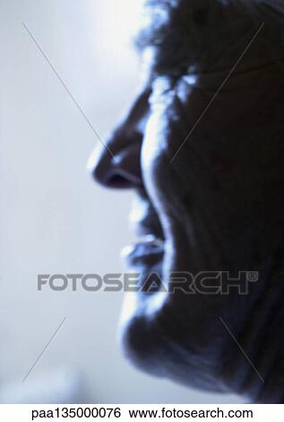 Senior man, side view, close-up, portrait View Large Photo Image Stock Photograph - Senior man, side view, close-up, portrait. Fotosearch