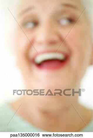 Senior woman smiling, close-up, portrait, blurred View Large Photo Image Stock Photograph - Senior woman smiling, close-up, portrait, blurred. Fotosearch