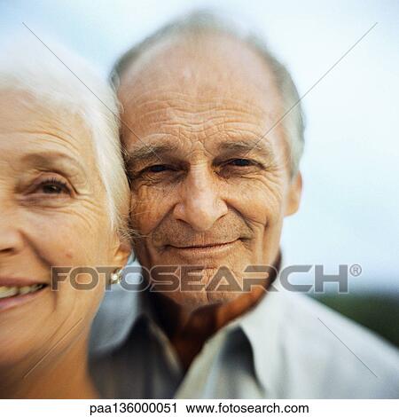 Stock Image - Portrait of senior man and woman. Fotosearch