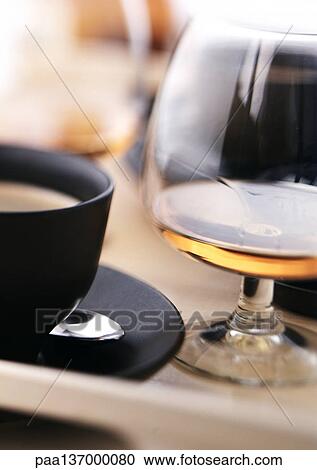 Stock Image - Coffee and Cognac, close-up.. Fotosearch