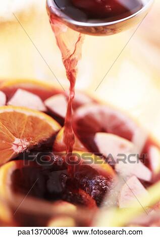 Picture - Sangria in bowl, close-up. Fotosearch