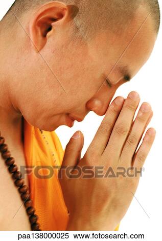 Buddhist monk meditating, side view, close-up View Large Photo Image Stock Photography - Buddhist monk meditating, side view, close-up. Fotosearch