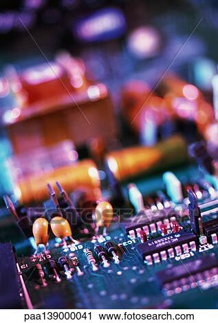 Circuit board, blurred, close-up. View Large Photo Image Stock Image - Circuit board, blurred, close-up.. Fotosearch
