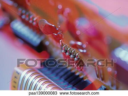 Stock Image - Computer circuits, close-up.. Fotosearch