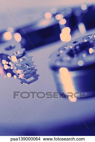 Computer hard drive, close-up View Large Photo Image Picture - Computer hard drive, close-up. Fotosearch