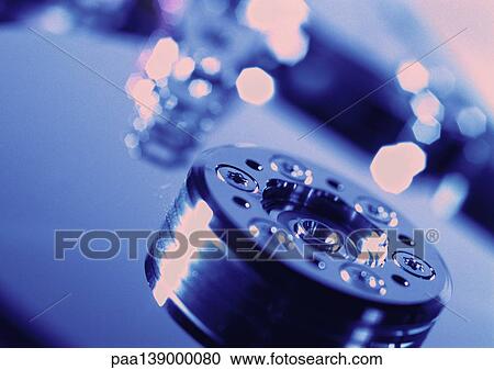 Stock Image - Computer hard drive, close-up.. Fotosearch