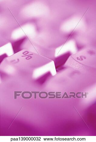 Stock Image - Computer keyboard keys, blurred, close-up.. Fotosearch
