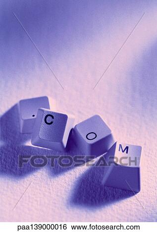 Computer keys spelling out ". com" View Large Photo Image Stock Photograph - Computer keys spelling out ". com". Fotosearch