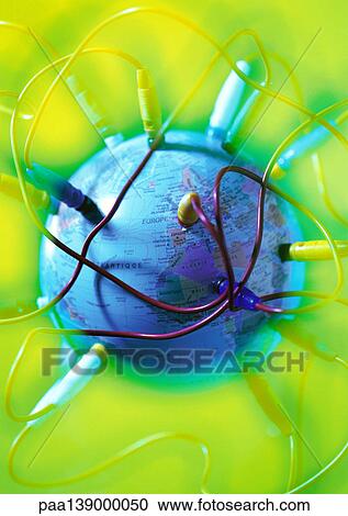 World globe connected with wires and plugs. View Large Photo Image Stock Image - World globe connected with wires and plugs.. Fotosearch