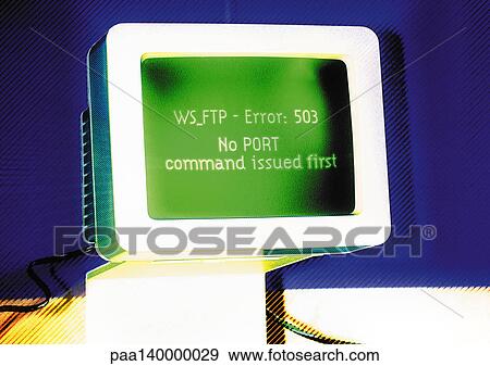 Computer, "Error" message on screen, digital composite. View Large Illustration Stock Illustration - Computer, "Error" message on screen, digital composite.. Fotosearch