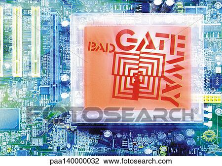 Computer monitor floating in cyberspace, digital composite View Large Illustration Drawing - Computer monitor floating in cyberspace, digital composite. Fotosearch
