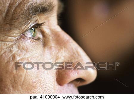 Mature man, close-up, side view. View Large Photo Image Picture - Mature man, close-up, side view.. Fotosearch
