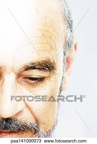 Mature man, eyes closed, close-up. View Large Photo Image Stock Image - Mature man, eyes closed, close-up.. Fotosearch