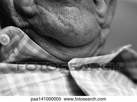 Senior man, close-up of chin, b&w. View Large Photo Image Stock Photography - Senior man, close-up of chin, b&w.. Fotosearch