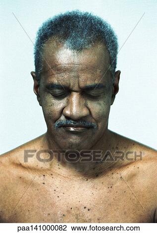Senior man, eyes closed, portrait. View Large Photo Image Stock Image - Senior man, eyes closed, portrait.. Fotosearch