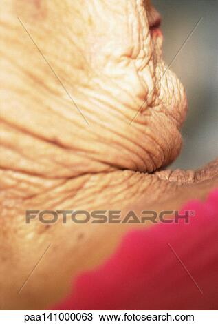 Senior woman, close-up of mouth and neck. View Large Photo Image Stock Image - Senior woman, close-up of mouth and neck.. Fotosearch