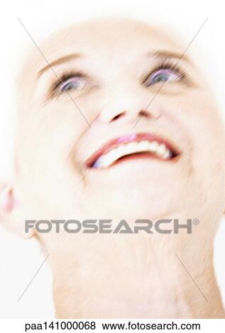 Senior woman smiling, head back. View Large Photo Image Stock Photo - Senior woman smiling, head back.. Fotosearch